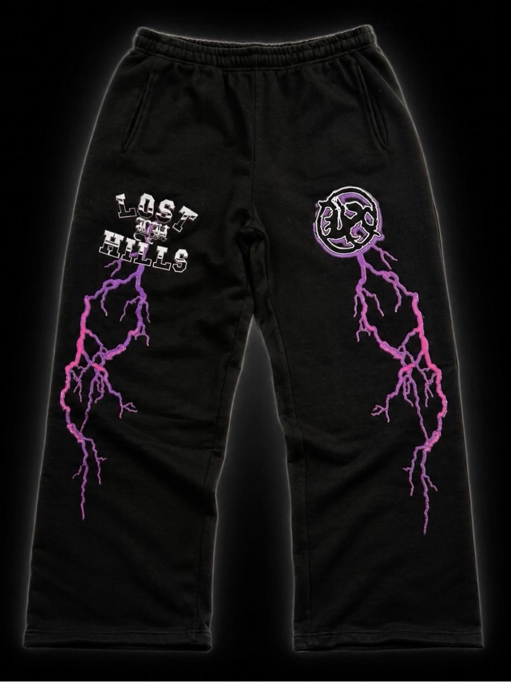 Lost Hills ‘Purple Lightning’ Wide Leg Sweatpants - Size L - NWT